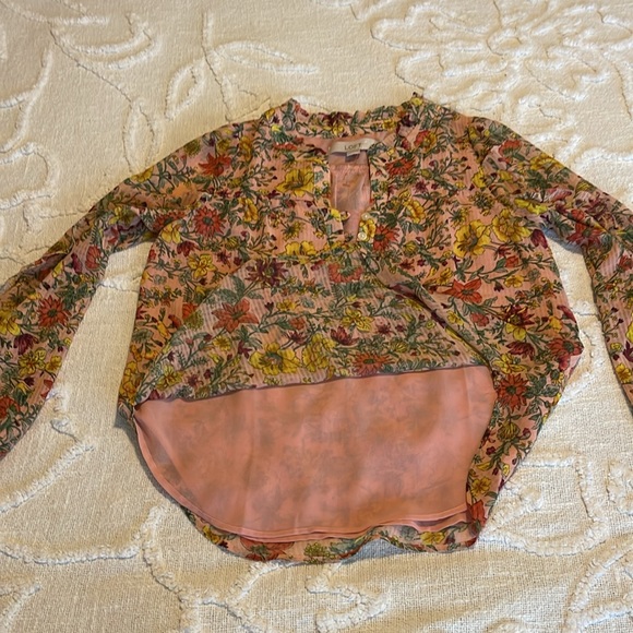 LOFT Garden Ruffle Sleeve Blouse Size XXSP. - Picture 14 of 14